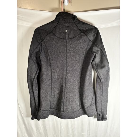Lululemon Jacket Womens 8 Black Full Zip Rebel Runner Quilted Thumbholes LW4E34S - Picture 4 of 10